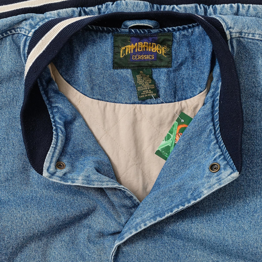 Vintage Padded Denim Varsity Jacket XLarge 
