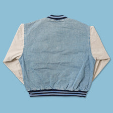 Vintage Denim Varsity Jacket Large 