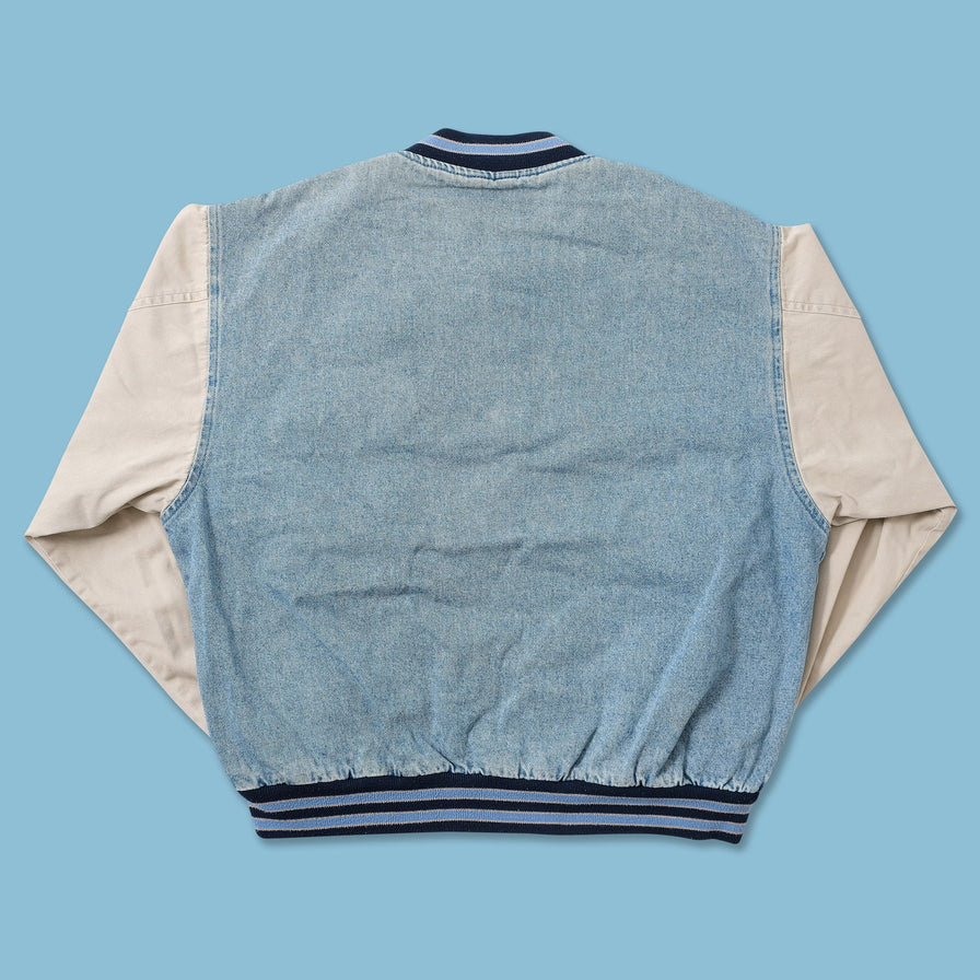 Vintage Denim Varsity Jacket Large 