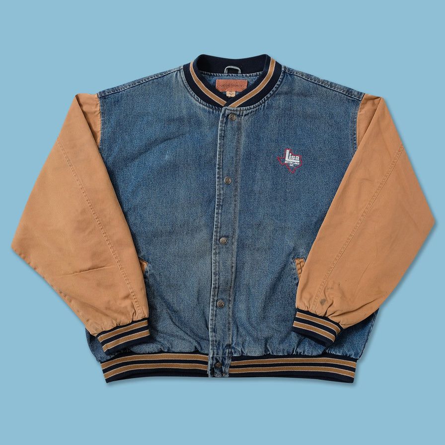 Vintage Denim Varsity Jacket 3XLarge 