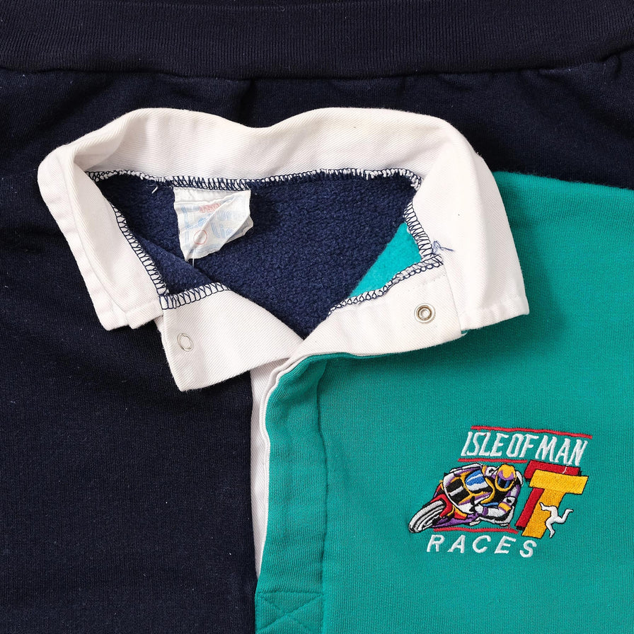 Vintage Isle of Man Races Rugby Sweater Small 