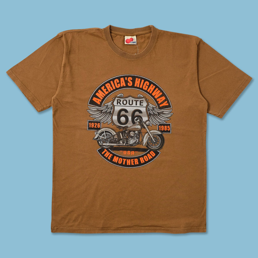 Vintage Route 66 Biker T-Shirt Medium 