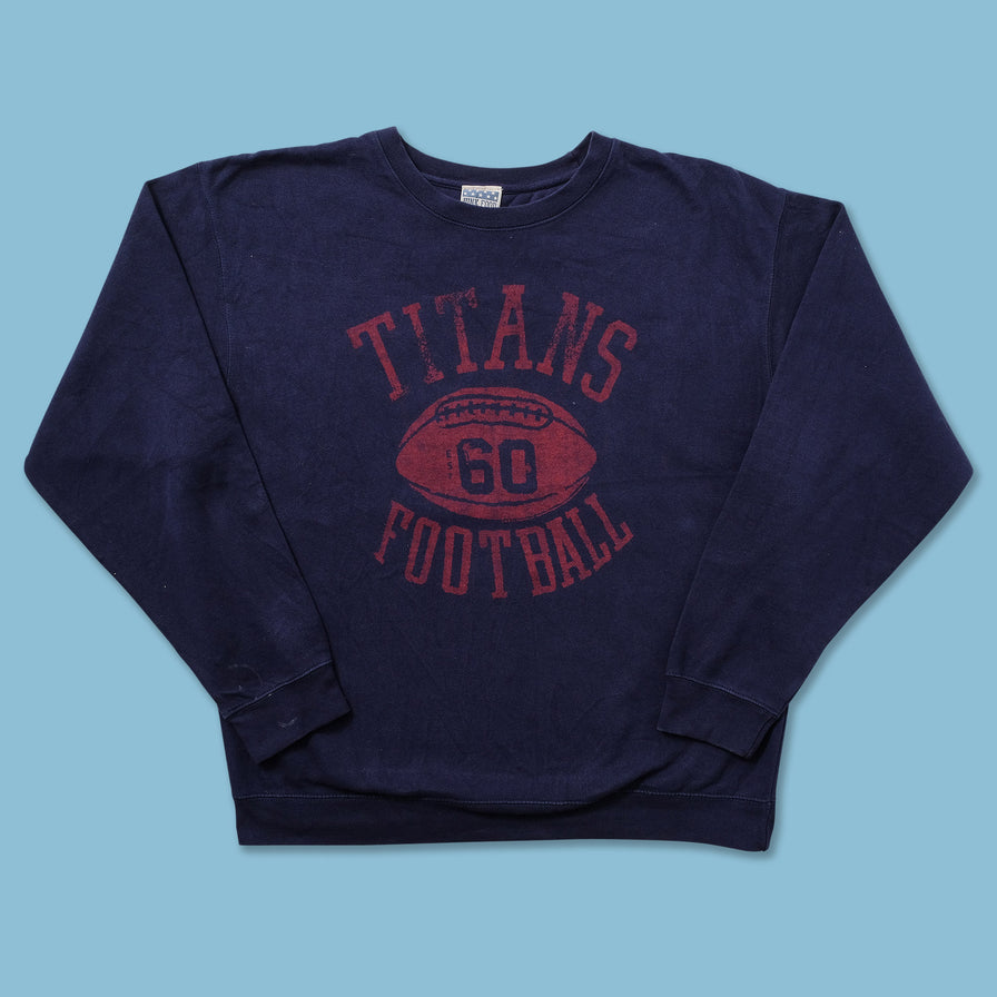 Vintage Titans Nfl Crewneck Sweatshirt Crop Top Long Sleeve 