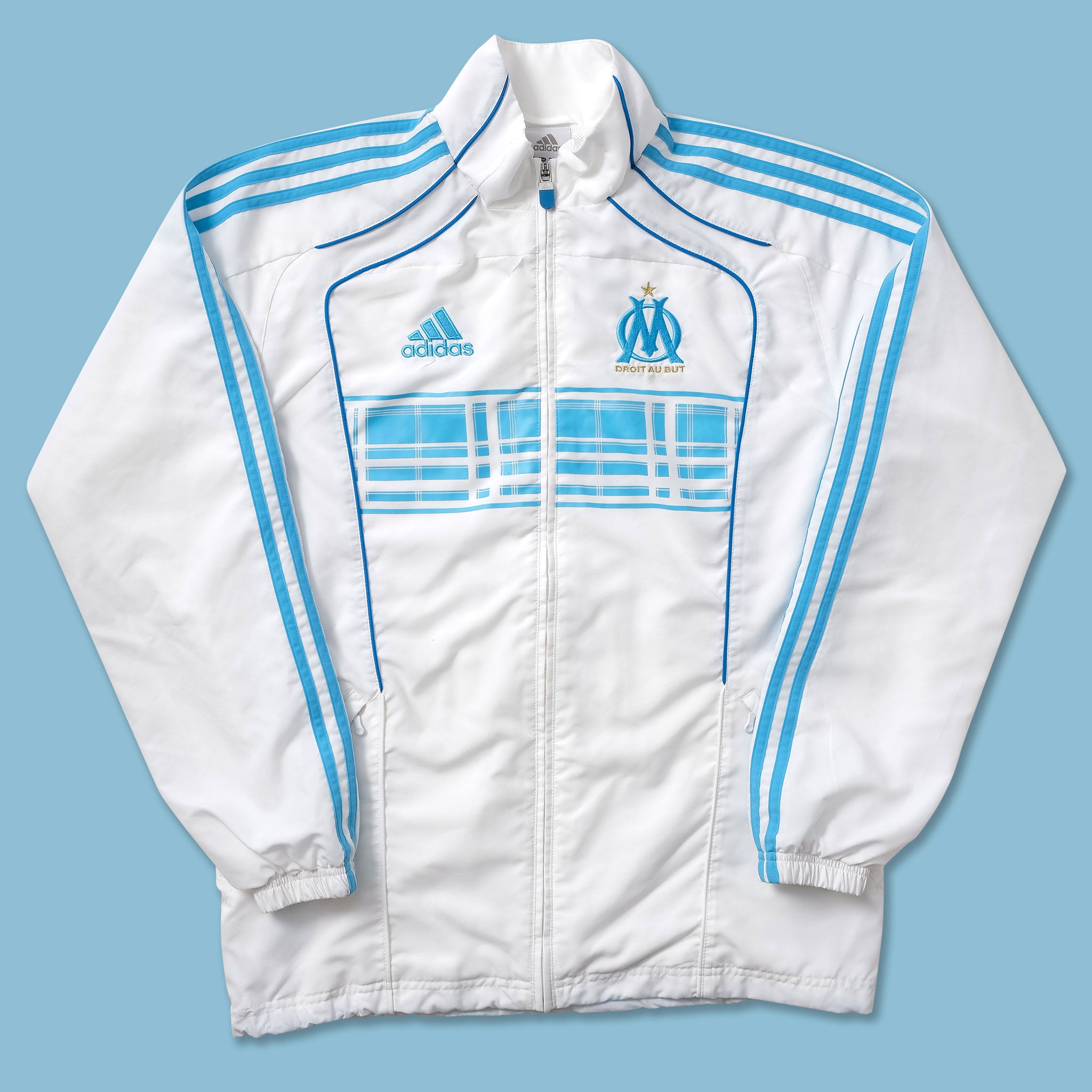 2010 adidas Olympique Marseille Track Jacket Medium Double Double Vintage