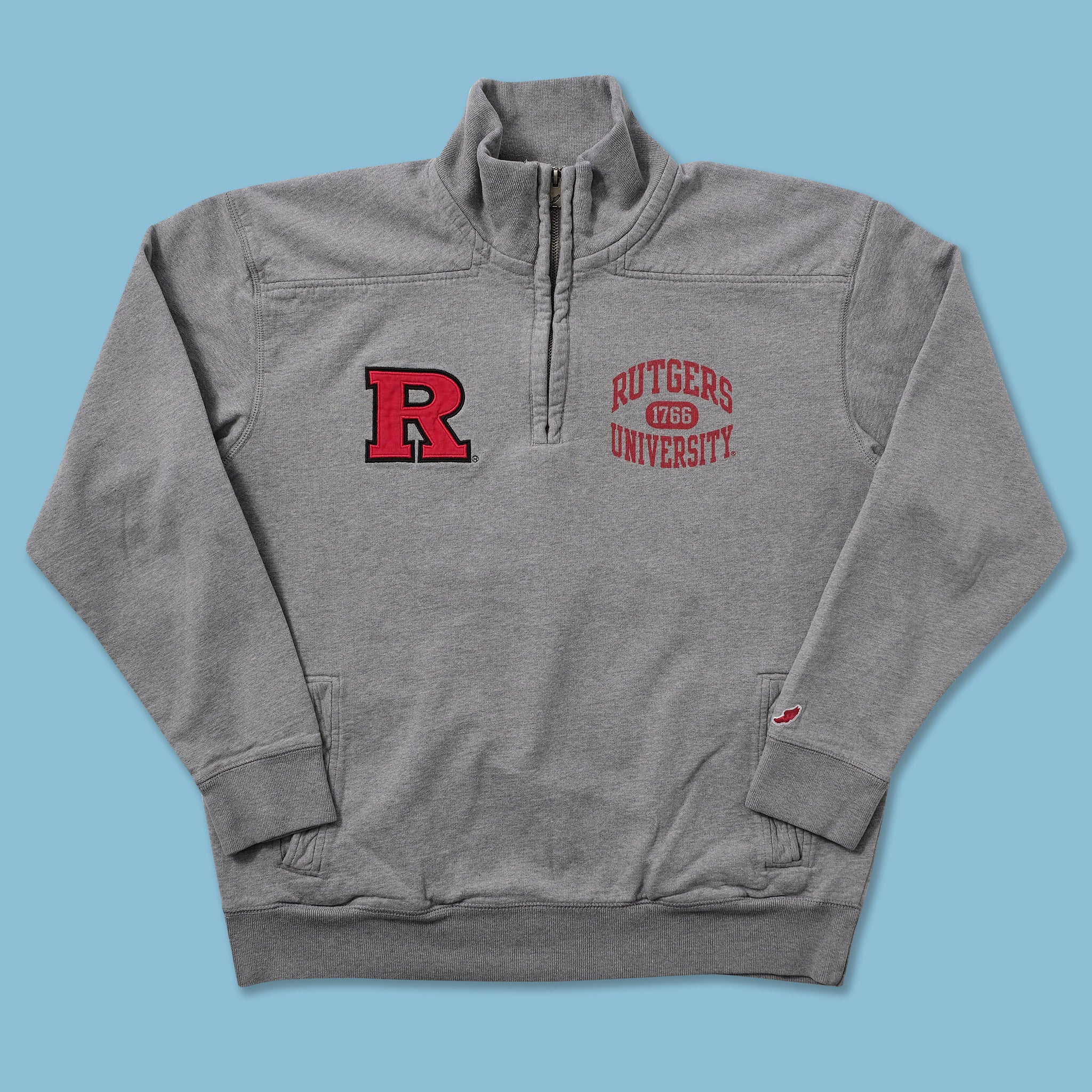 Rutgers University Q-Zip Sweater Large Double Double Vintage