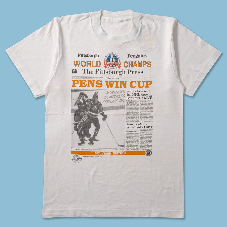 1991 Pittsburgh Penguins T-Shirt Small - Double Double Vintage