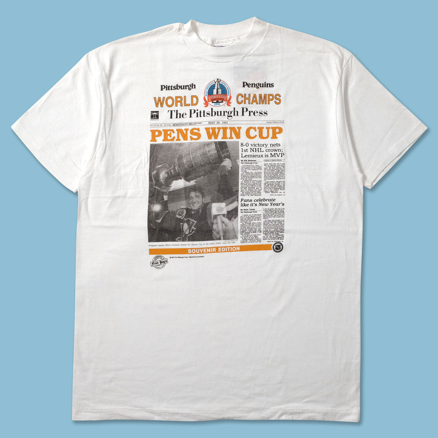1991 Pittsburgh Penguins T-Shirt Large - Double Double Vintage