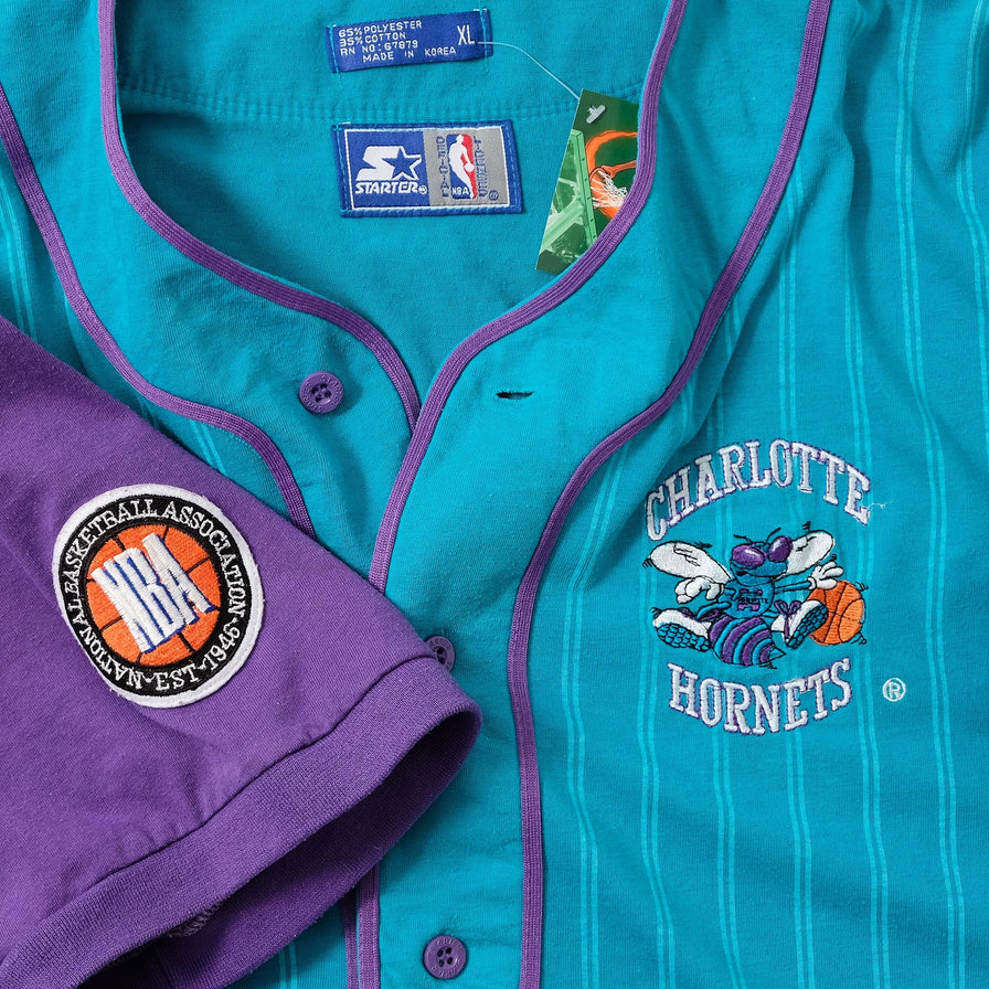 Vintage Starter Charlotte Hornets Shooting Shirt XLarge 