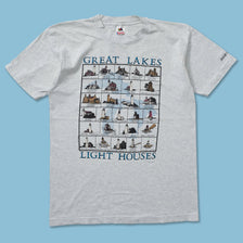 1991 Great Lakes Lighthouses T-Shirt Medium 