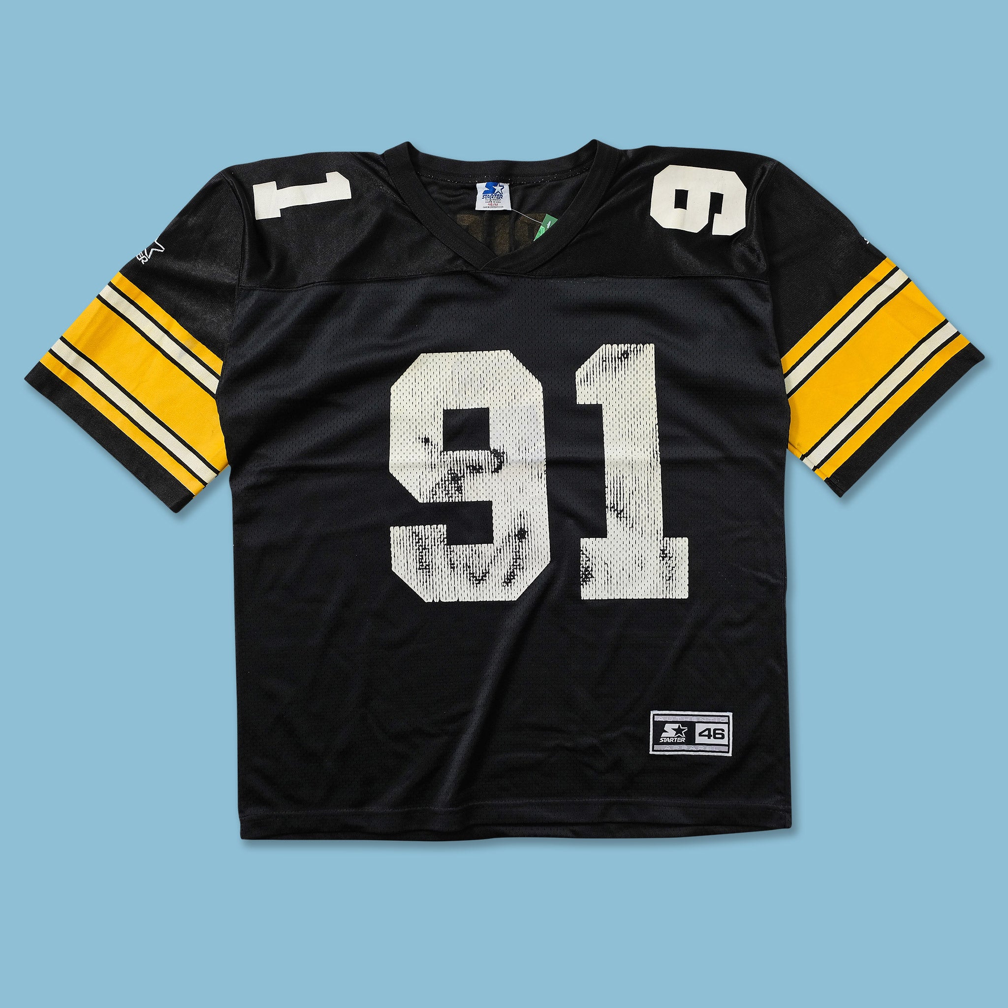 Mitchell & Ness Men's Carolina Panthers Kevin Greene #91 1996 Black  Throwback Jersey