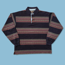 Vintage Pattern Rugby Sweater Large - Double Double Vintage