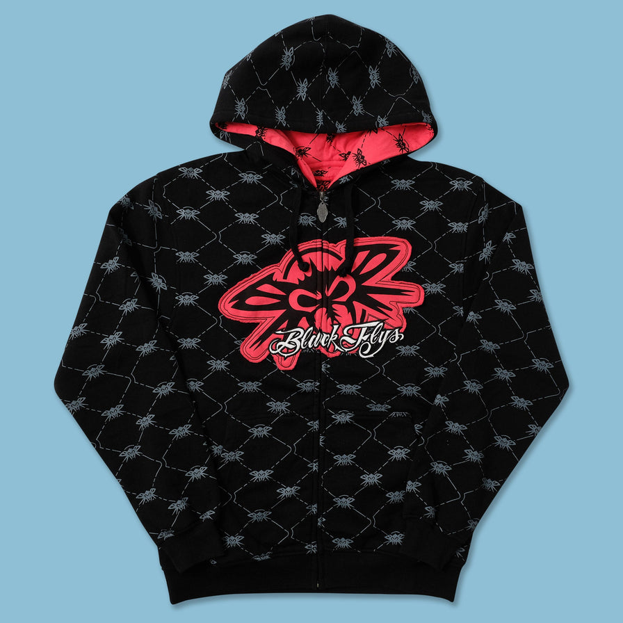 Vintage DS Black Flys Zip Hoody Medium 