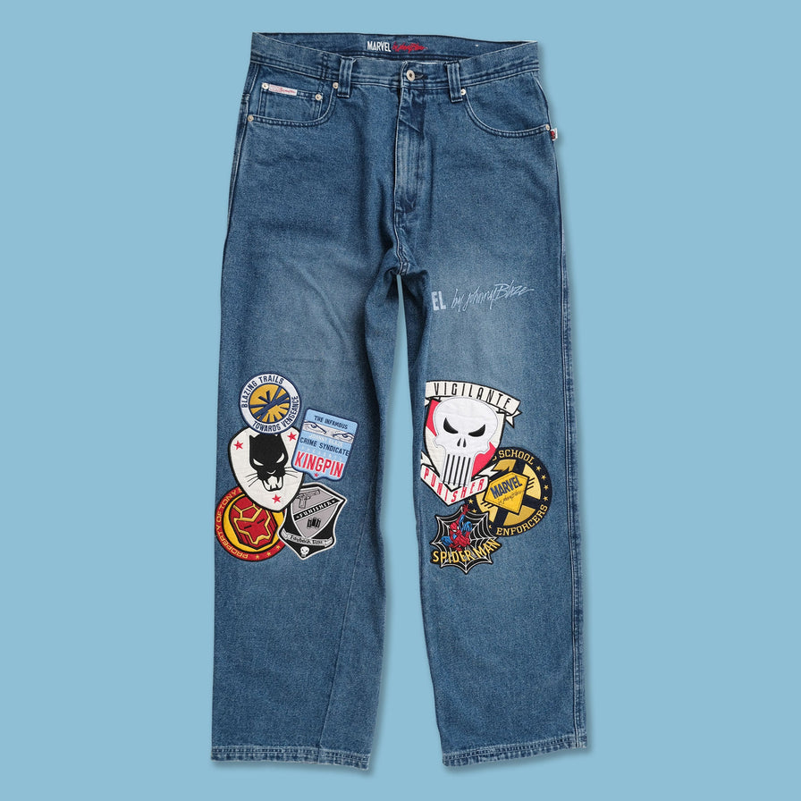 Vintage Johnny Blaze Marvel Denim Pants 34x32 
