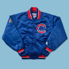 Vintage Starter Chicago Cubs Satin Bomber Jacket Small 