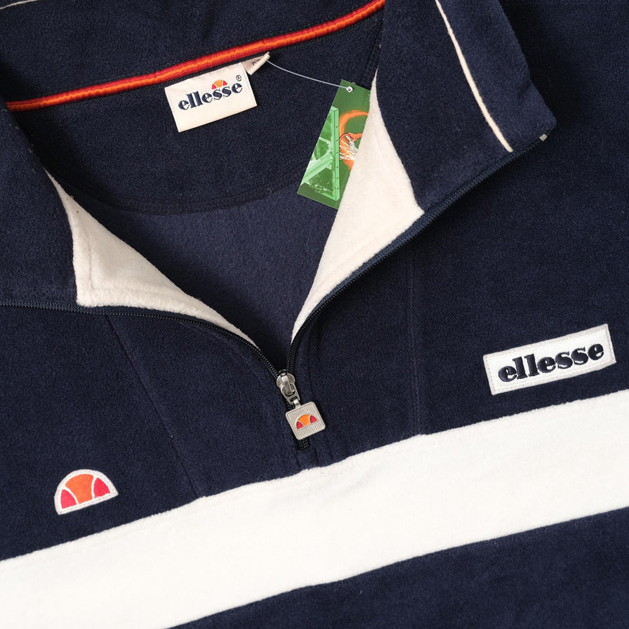 Vintage Ellesse Fleece Q-Zip Sweater XLarge 