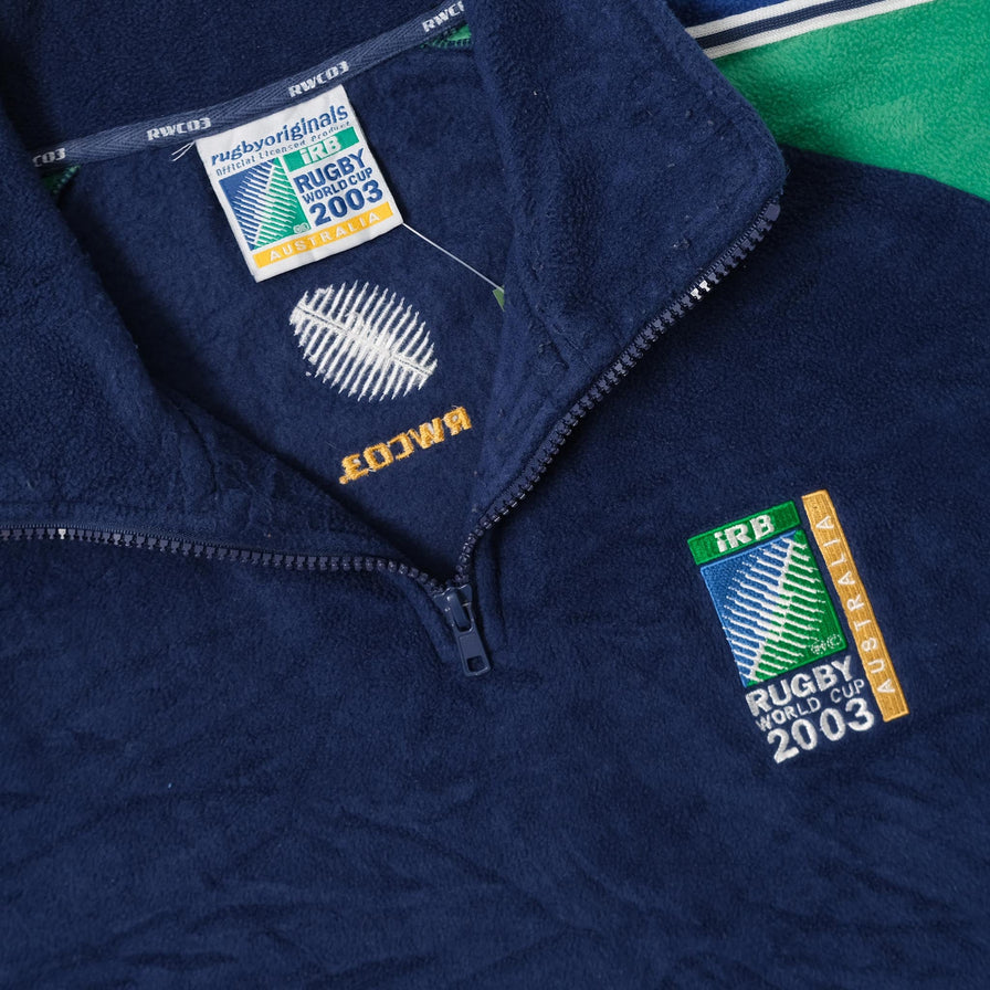 Vintage Rugby World Cup Fleece Q-Zip Sweater XLarge 