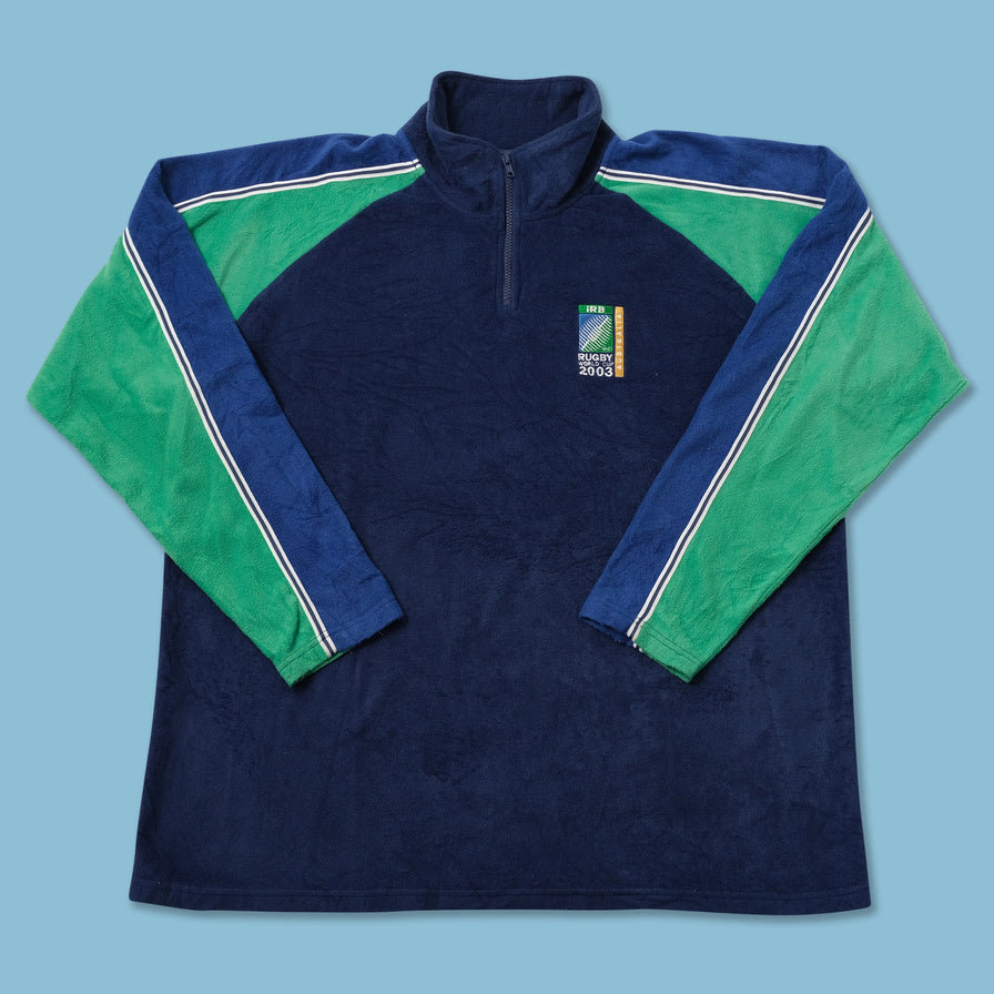 Vintage Rugby World Cup Fleece Q-Zip Sweater XLarge 
