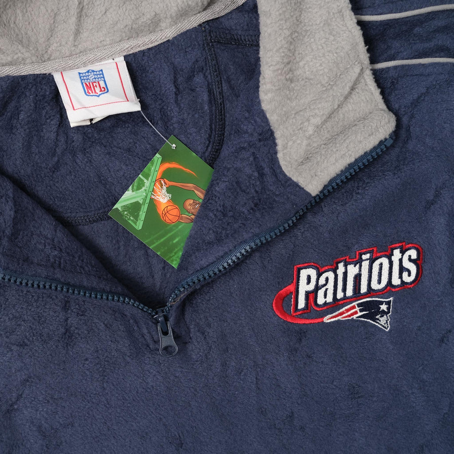 Vintage Patriots Fleece Q-Zip Sweater XLarge 