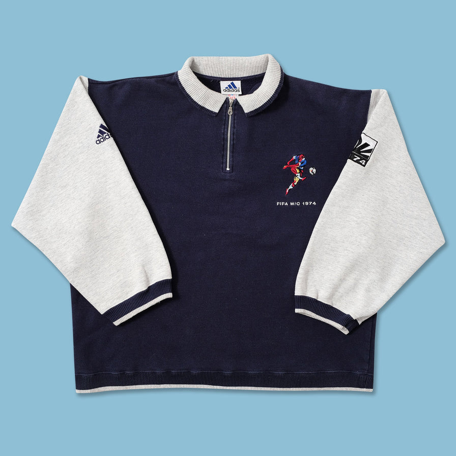 Vintage adidas World Cup '74 Q-Zip Sweater Large 
