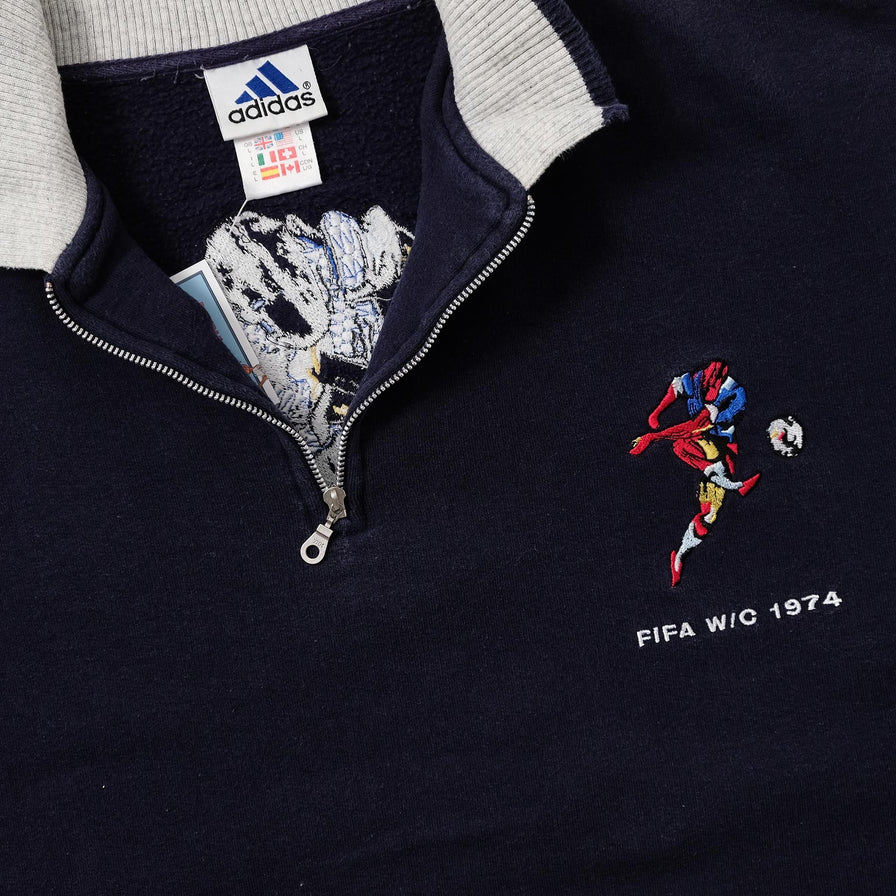 Vintage adidas World Cup '74 Q-Zip Sweater Large 