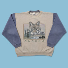 Vintage Alaska Wolf Sweater Large 