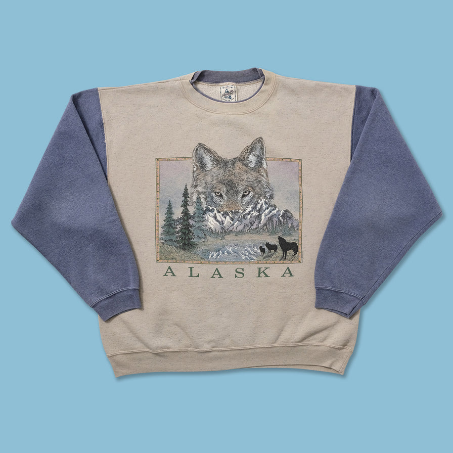 Vintage Alaska Wolf Sweater Large 