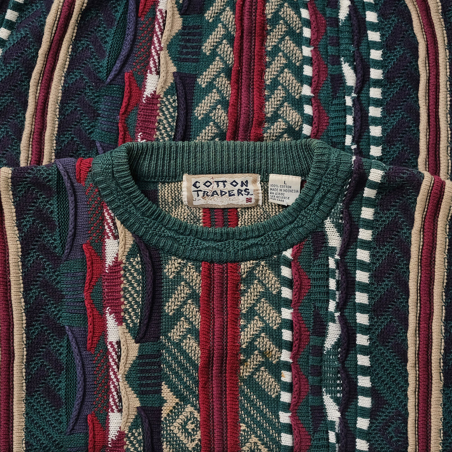 Vintage Cotton Traders Knit Sweater Large 