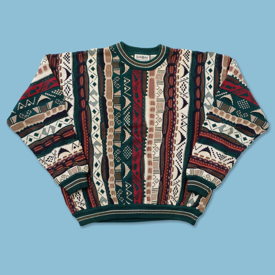 Vintage Coogi Style Knit Sweater Medium 