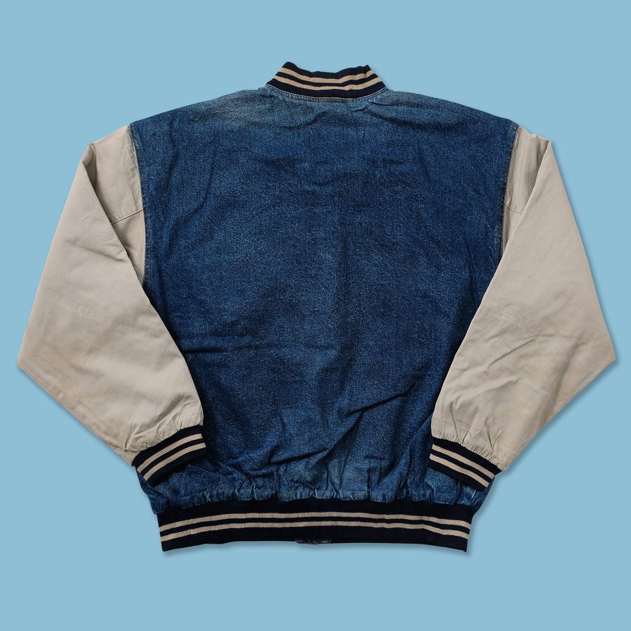 Vintage Denim Varsity Jacket Medium 