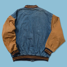 Vintage Denim Varsity Jacket Large