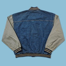 Vintage Denim Varsity Jacket Large 