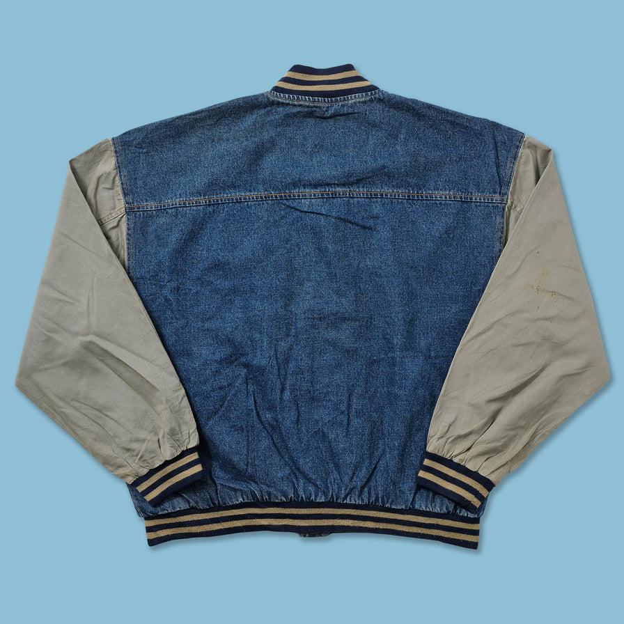 Vintage Denim Varsity Jacket Large 