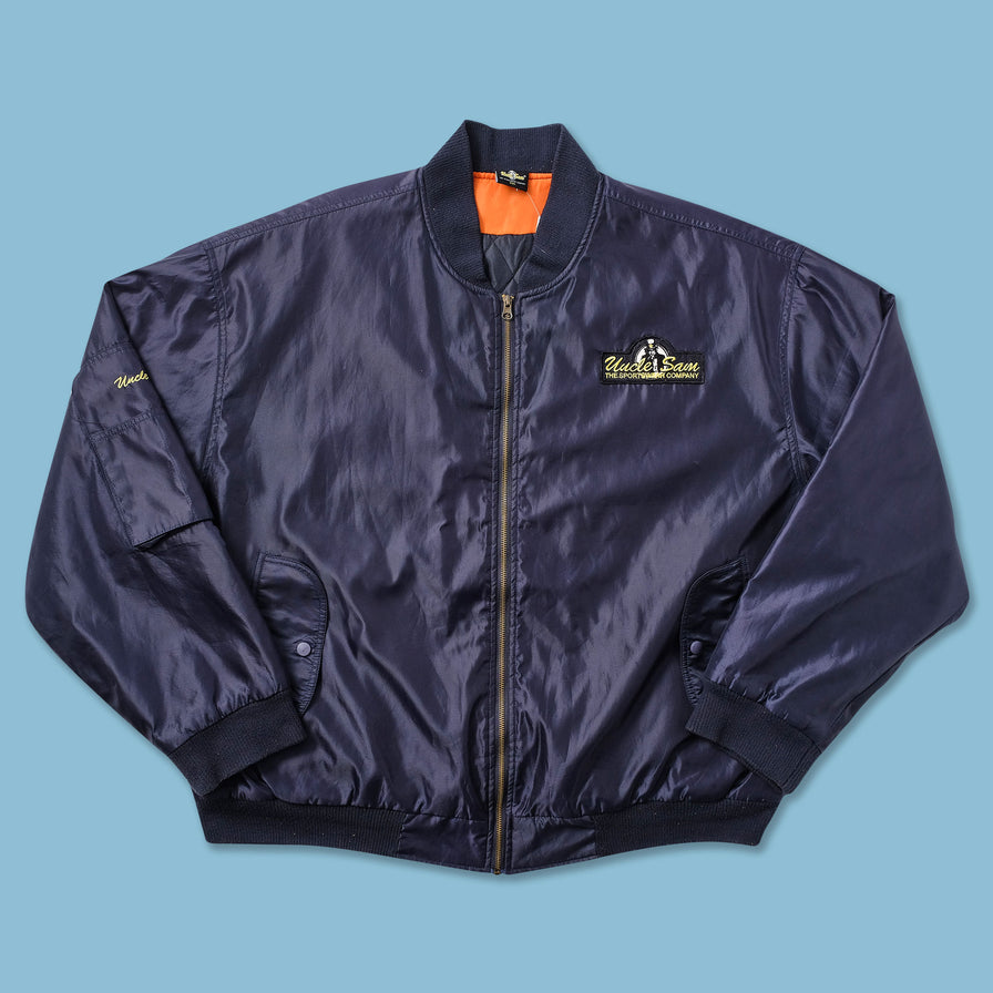 Vintage Uncle Sam Satin Varsity Jacket XXL - Double Double Vintage