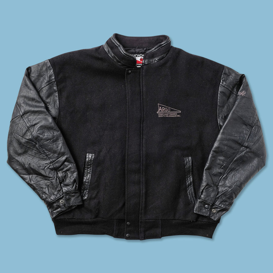 Vintage Wool Leather Varsity Jacket XLarge - Double Double Vintage