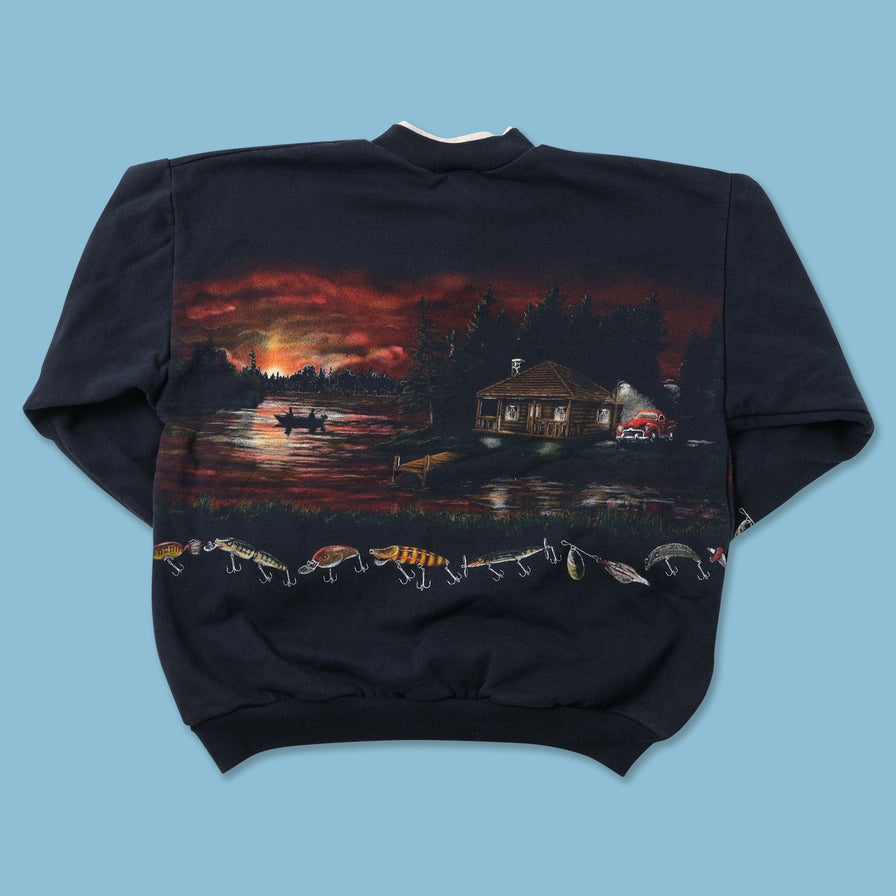 Vintage Fishing Sweater Large 