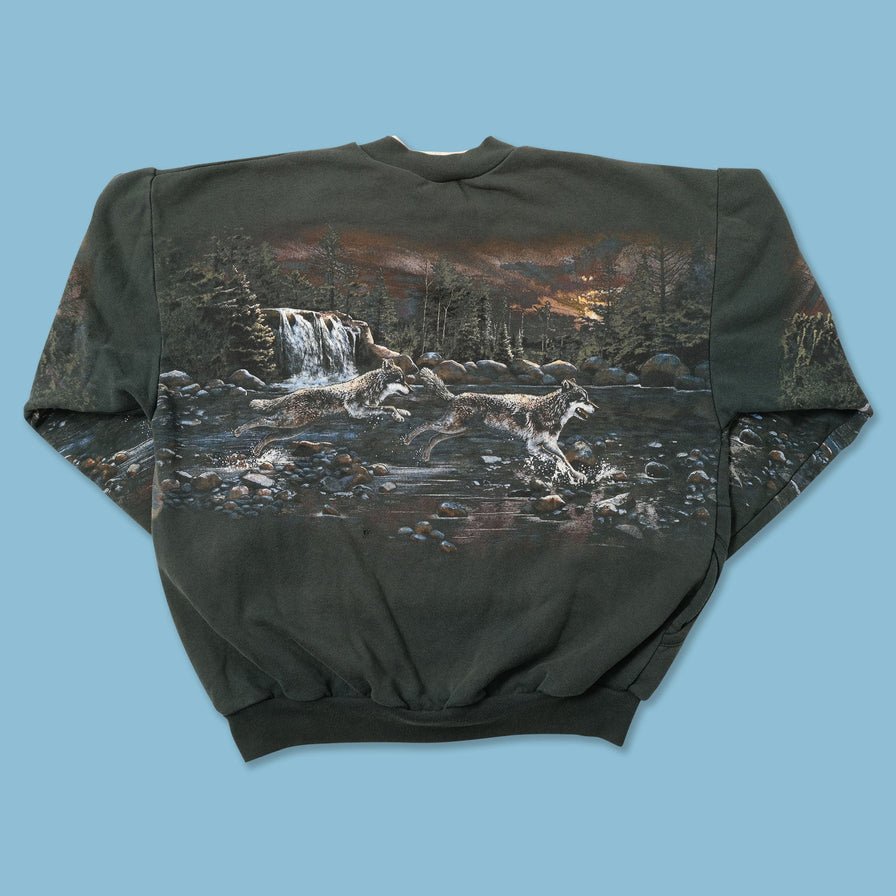 Vintage Wolves Sweater Large 