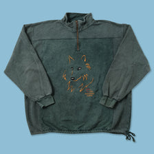 Vintage Wolf Q-Zip Sweater XXLarge 