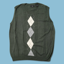 Argyle Knit Vest Large 