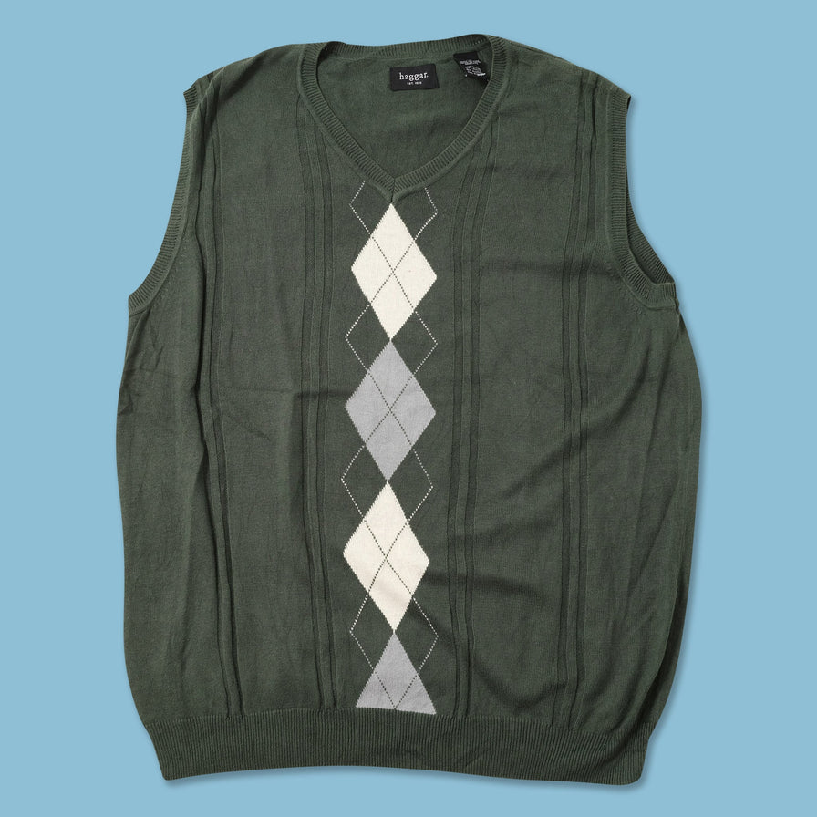 Argyle Knit Vest Large 
