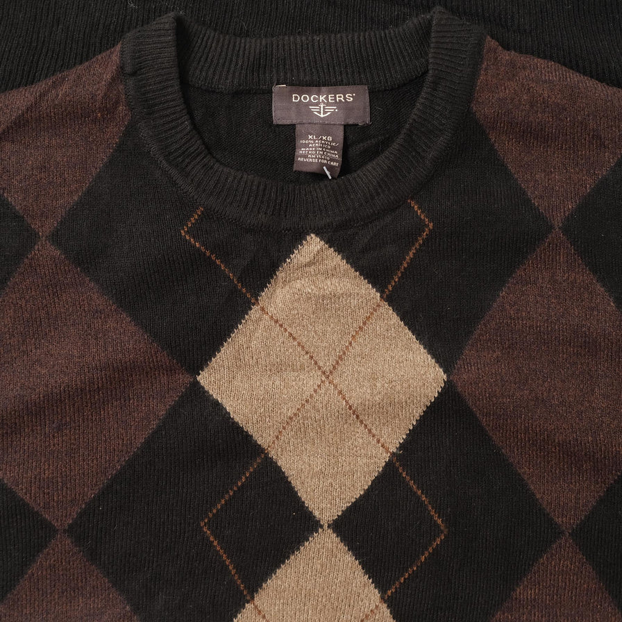 Argyle Knit Sweater XLarge 