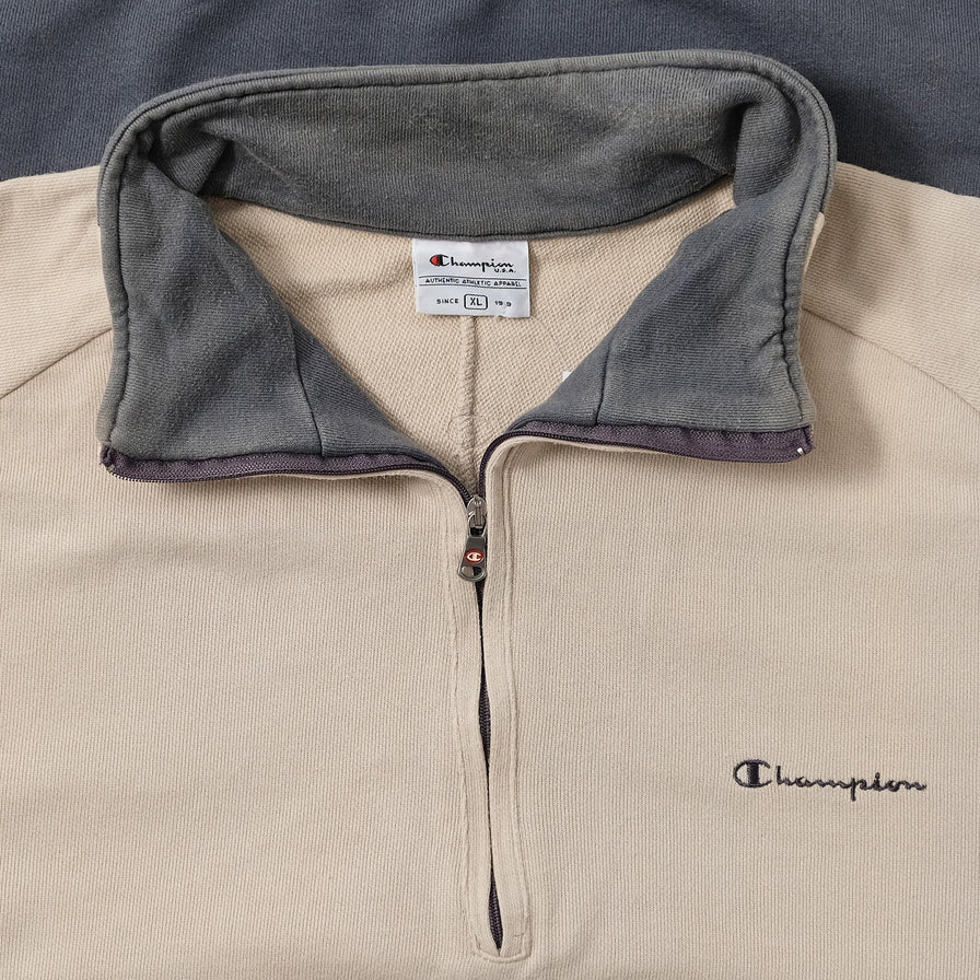 Vintage Champion Q-Zip Sweater XLarge 