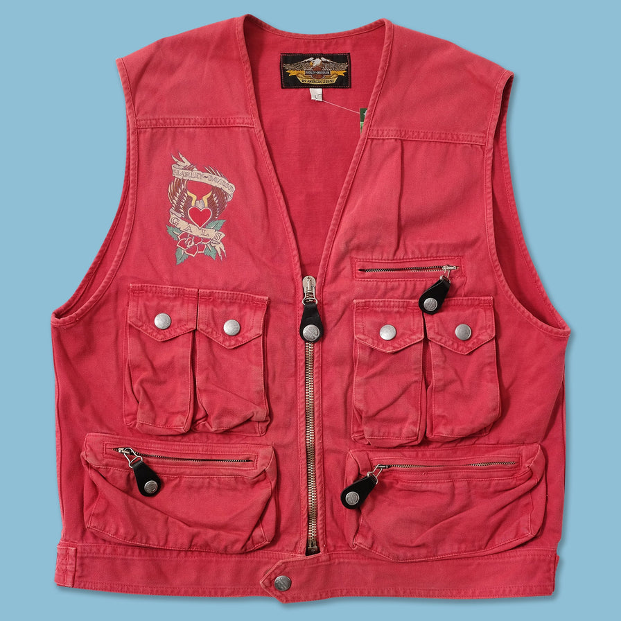 Women's Vintage Harley Davidson Utility Vest Large 