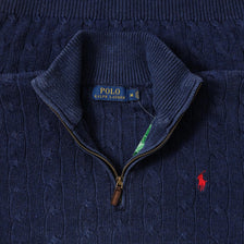 Women's Vintage Polo Ralph Lauren Q-Zip Sweater Medium 