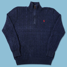 Women's Vintage Polo Ralph Lauren Q-Zip Sweater Medium 