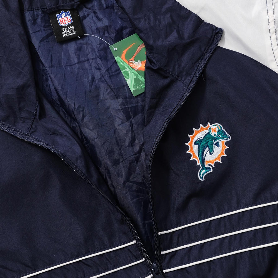 Vintage Reebok Miami Dolphins Track Jacket Large 