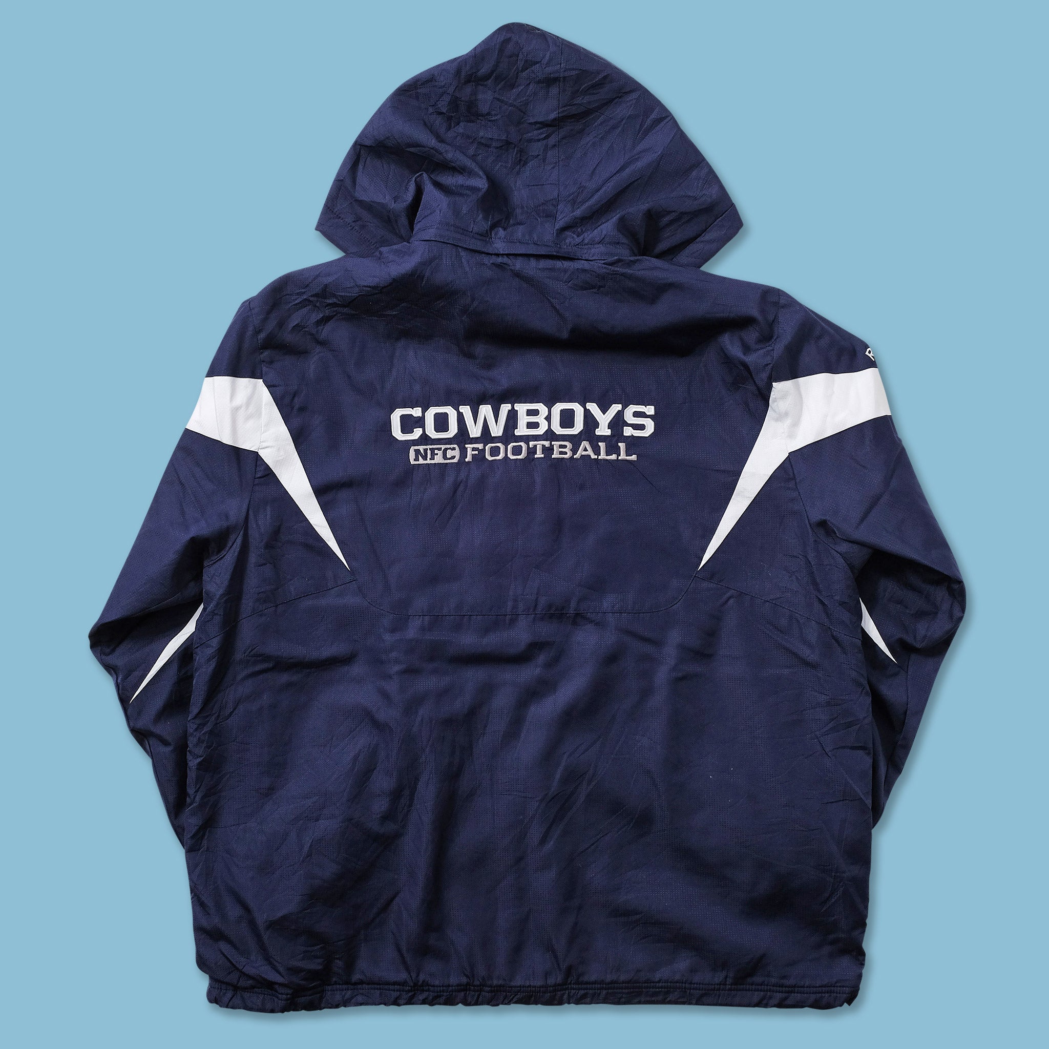 NFL Reebok Dallas Cowboys White Zipper Hoodie Jacket Size 2XL Pockets # Reebok #Cowboys