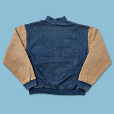 Vintage Denim Varsity Jacket Large 