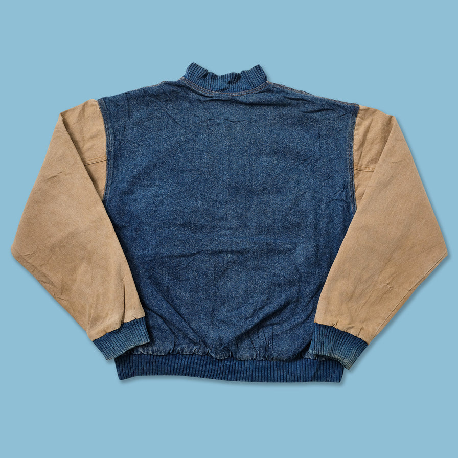 Vintage Denim Varsity Jacket Large 