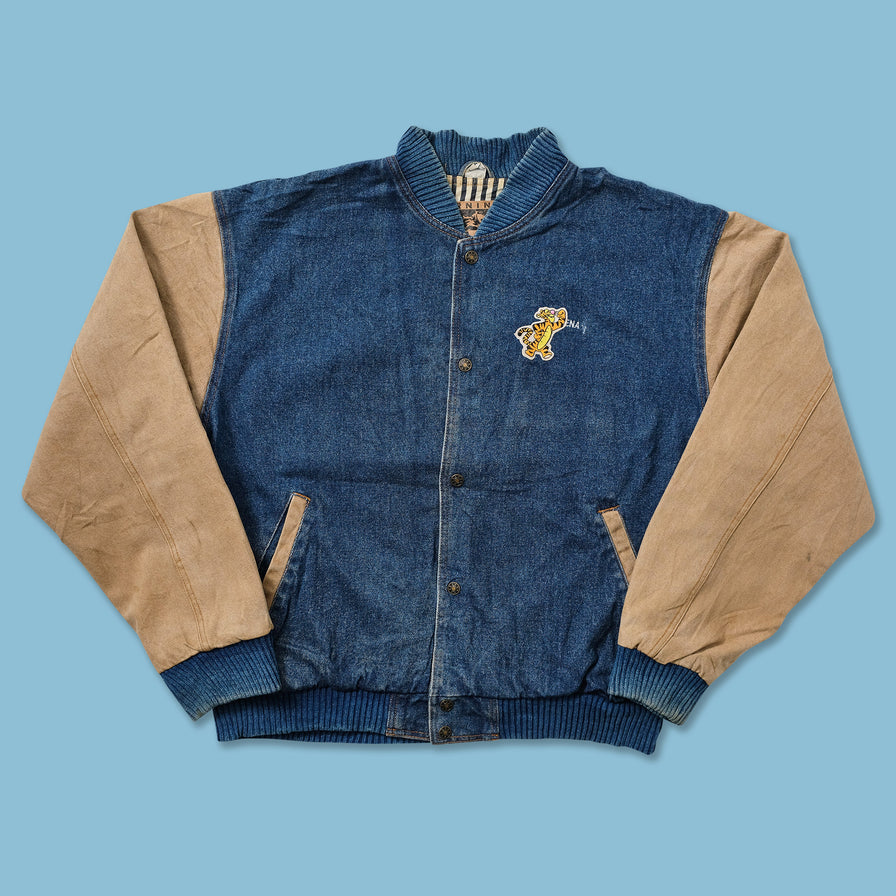 Vintage Denim Varsity Jacket Large 