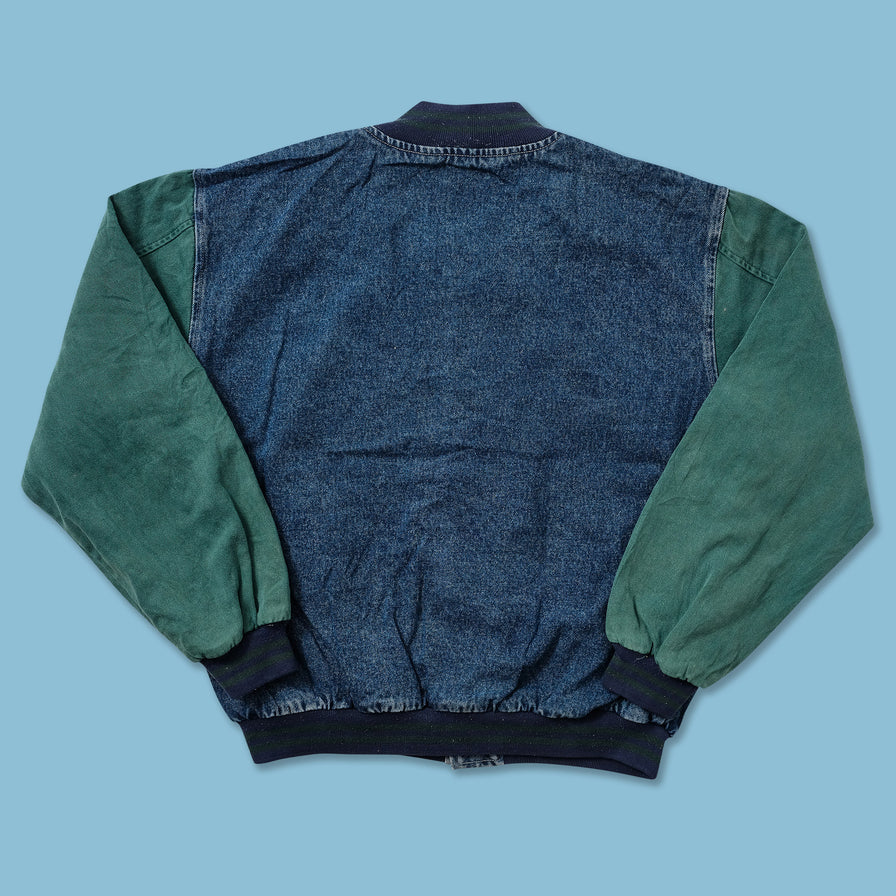 Vintage Denim Varsity Jacket Large 